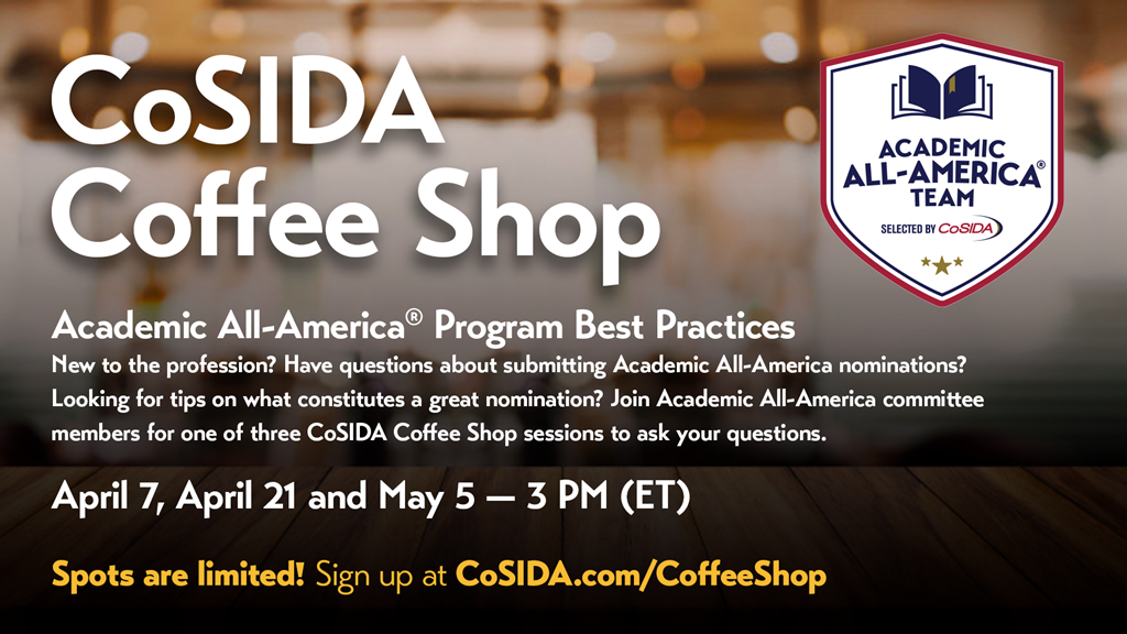Bring Your Academic All-America® Questions to the CoSIDA Coffee Shop